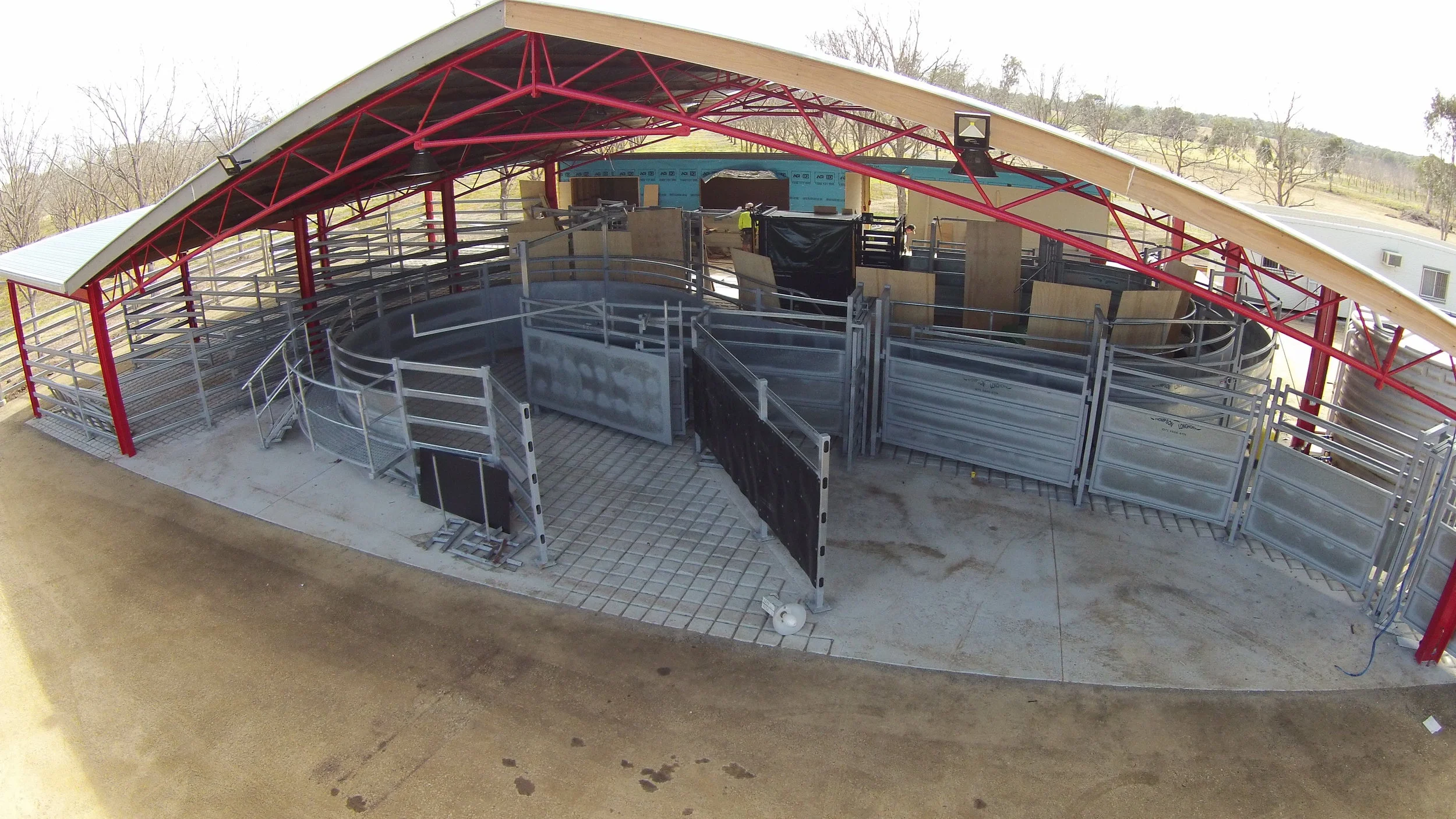 Core working area installed under an existing roof.