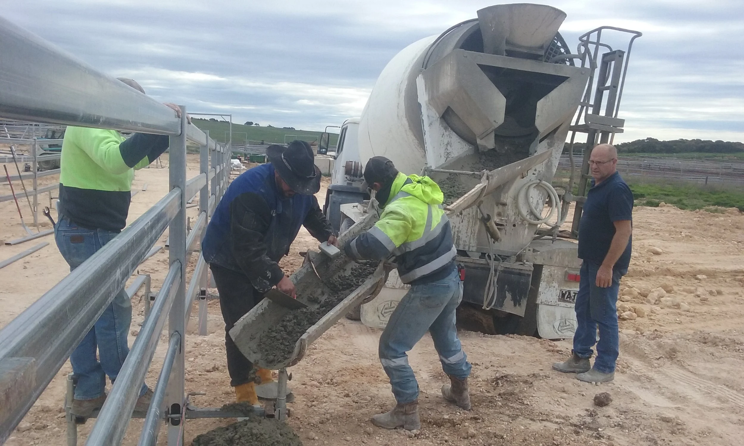 Concreting posts in place