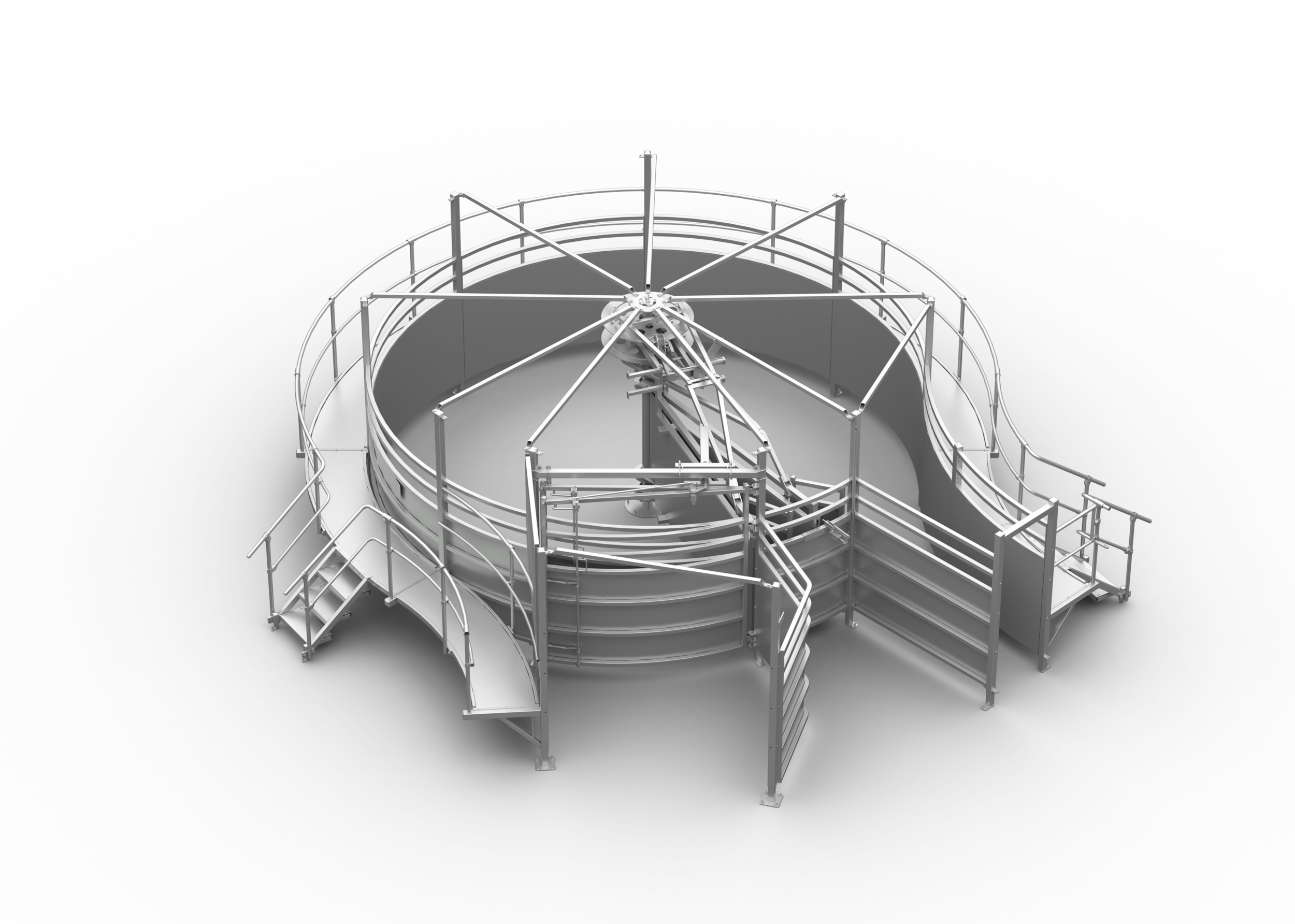Pneumatic 360 degree crowding yard