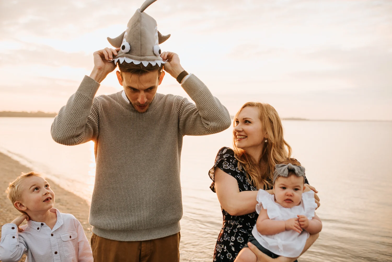 If you’re a local, you know that The Sands in Port Royal is a hot spot for finding shark’s teeth. The local kids (and grown-ups, too) take delight in scanning through the sand and shells in search of these little treasures. It only seemed fitting to incorporate this shark hat into a few shots when Aiden joyfully pulled it out of the car. From the look on his sweet face in the next photo, I’d say it was worth it. And don’t worry, Aiden got a turn, too - just keep scrolling!
