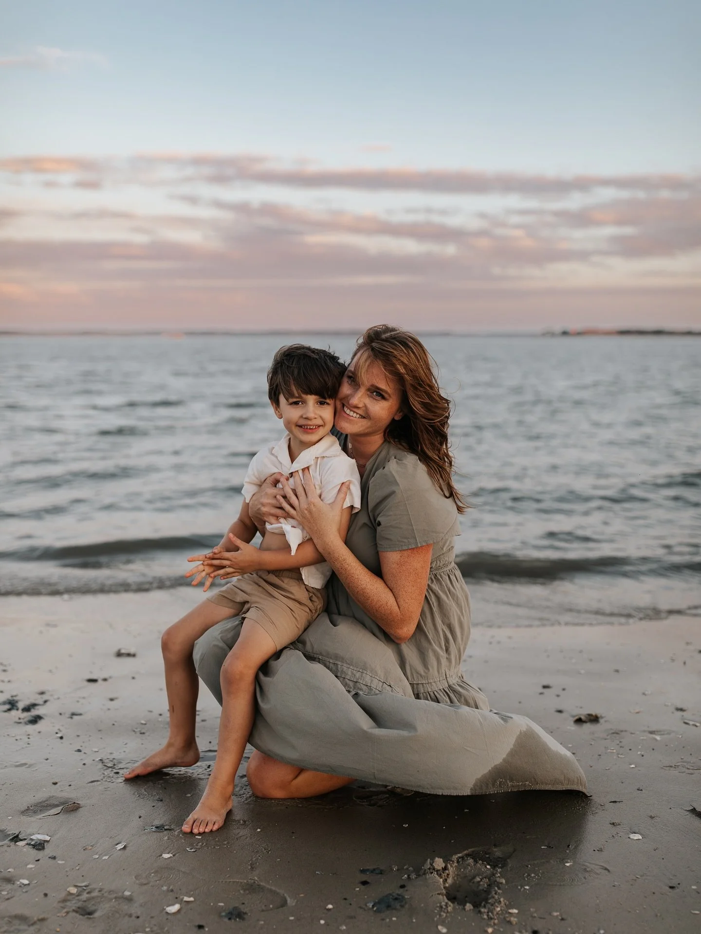 One of my favorite mamas and her little guy on the beach for your feed, because it&rsquo;s the last day of summer!! Sweater season, we&rsquo;re ready for you. 🍂