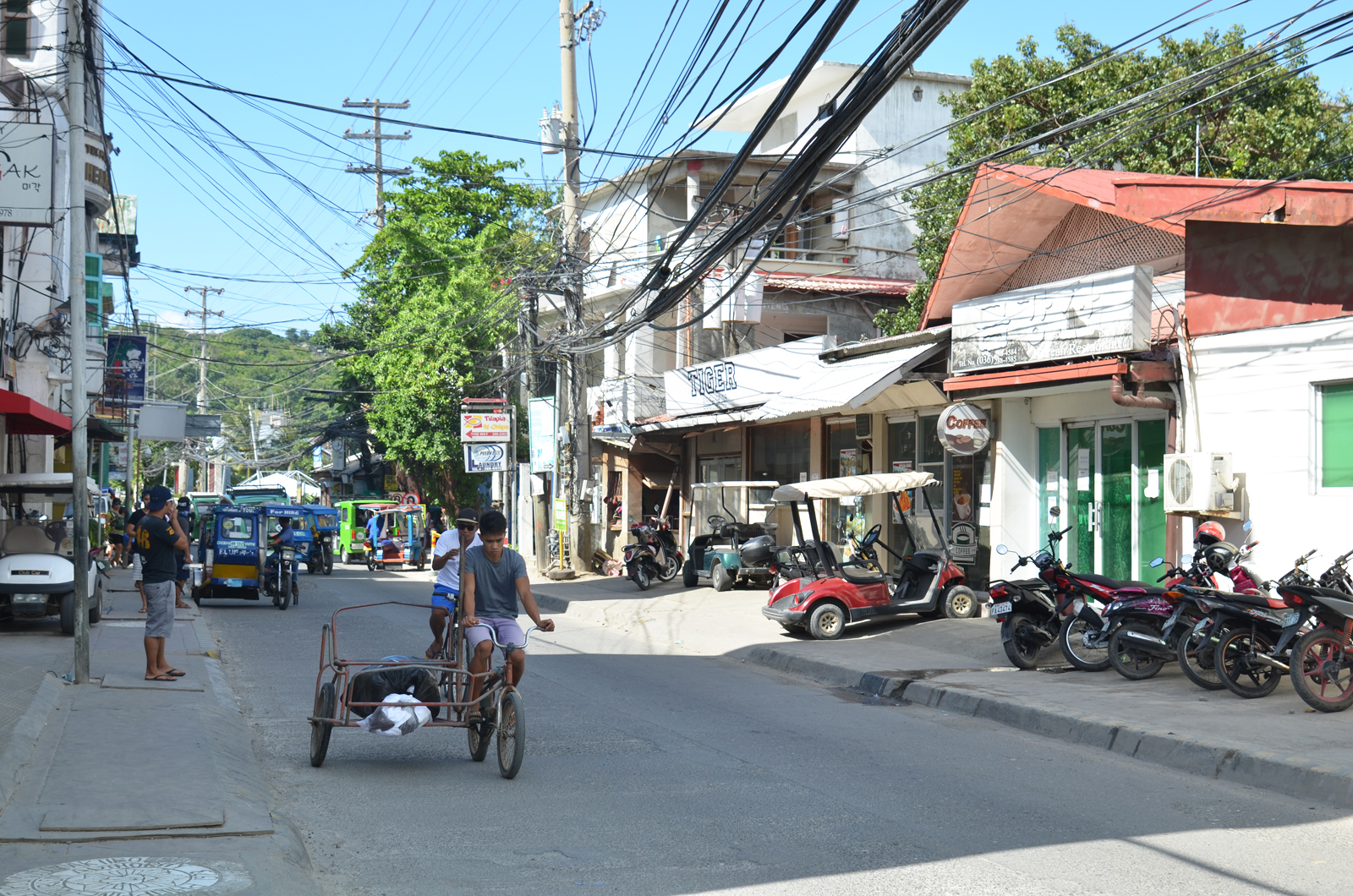 Main street near White Beach, Boracay.