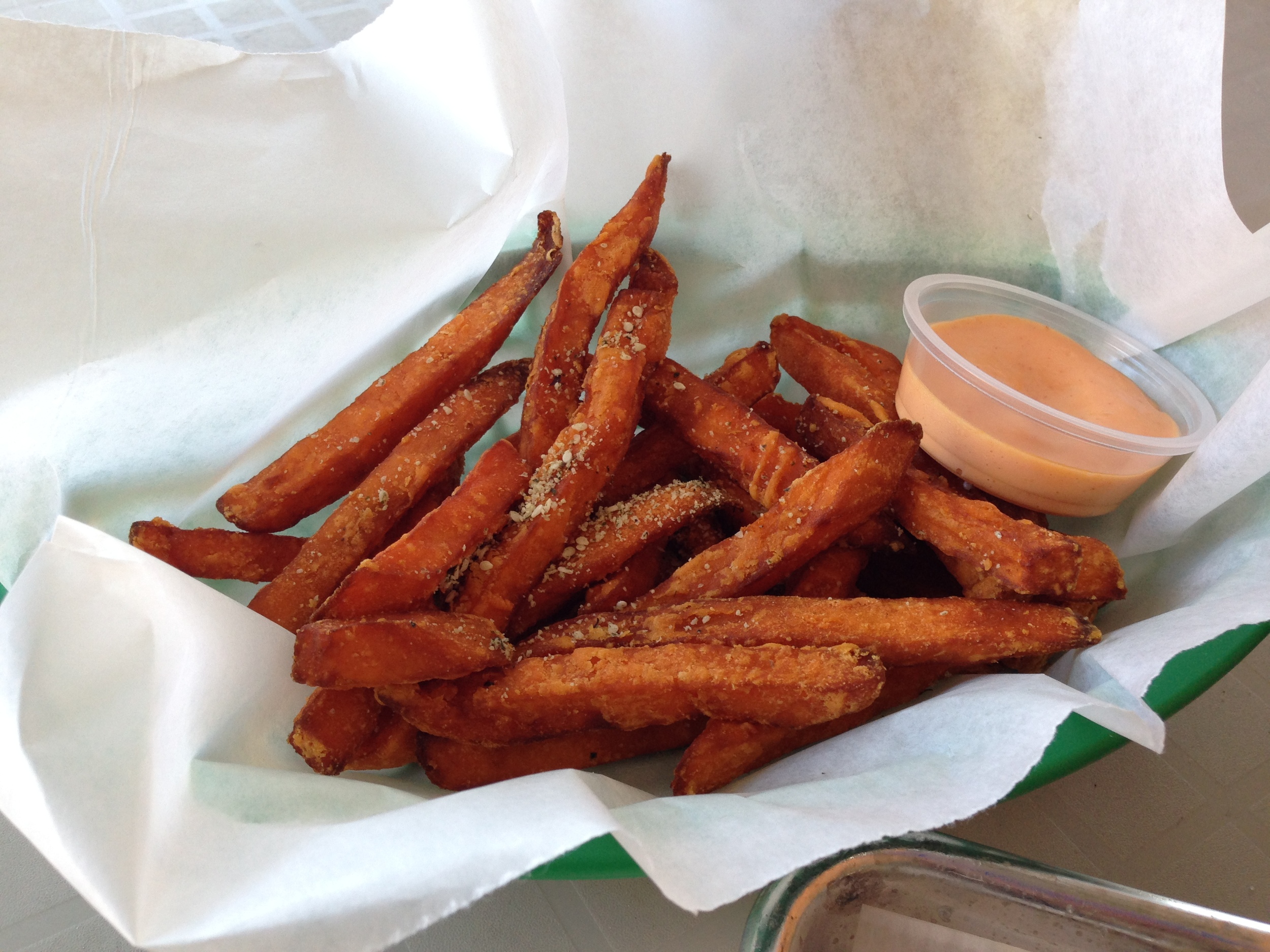 These fries are probably my favorite item on the menu other than the delicious gluten free brownies they have in the refrigerated case. Go get both ASAP