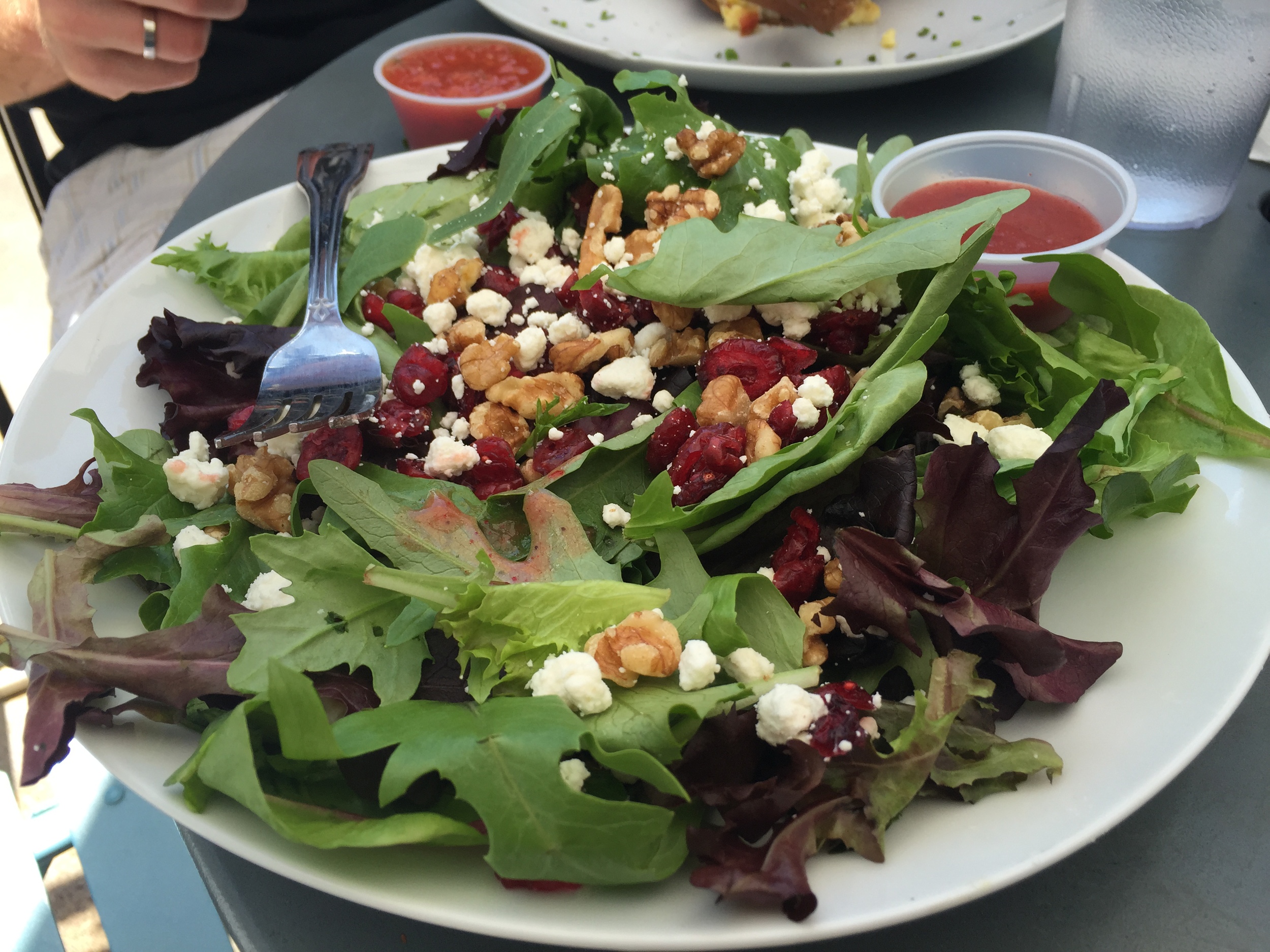 Definitely wasn't the best salad I've ever had, but I was happy to have some greens, and it made me feel better about eating the crepes :)
