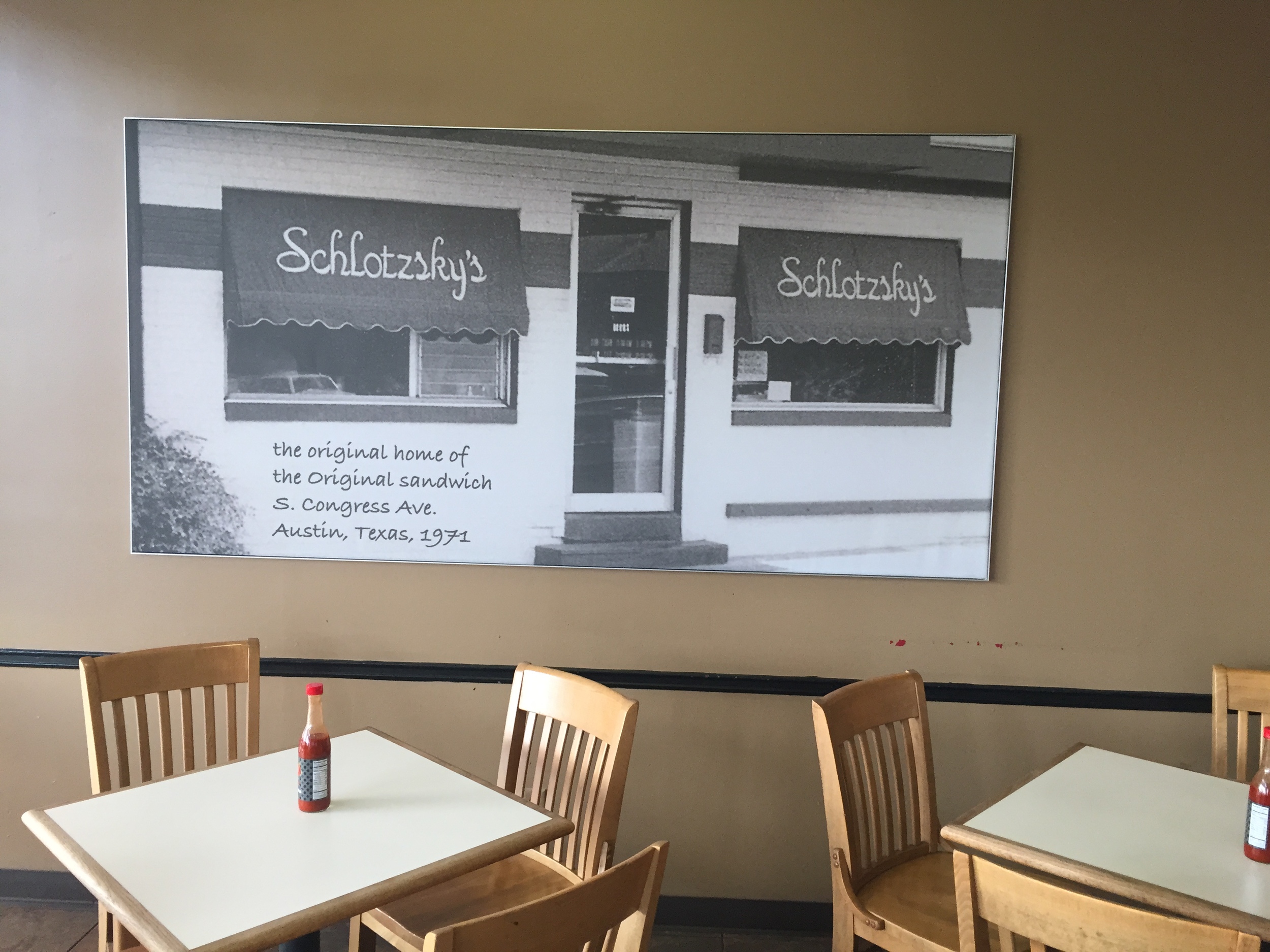 I had no idea the first Schlotsky's was in Austin, but I can see now why their locations are so much nicer. Also, you can see here a glimpse of the Schlotsky's Sauce I'm so obsessed with. :)