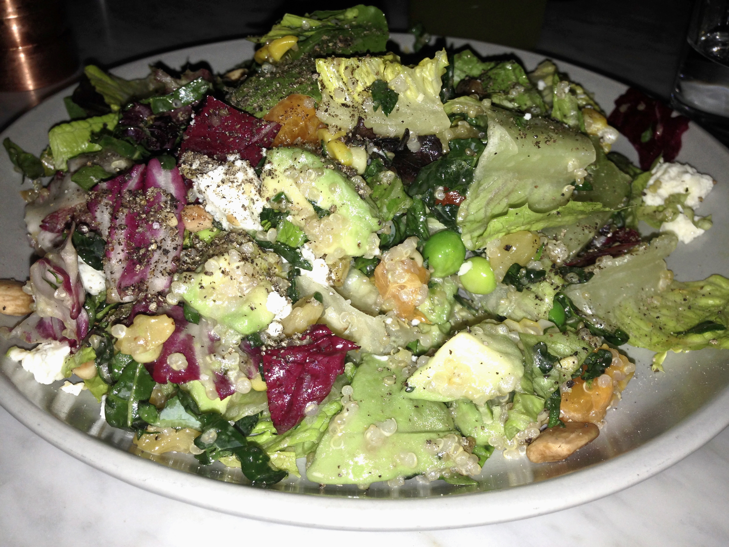 I really enjoyed this salad. Anytime you have avocado, almonds, and goat cheese on a salad, I'm SOLD!