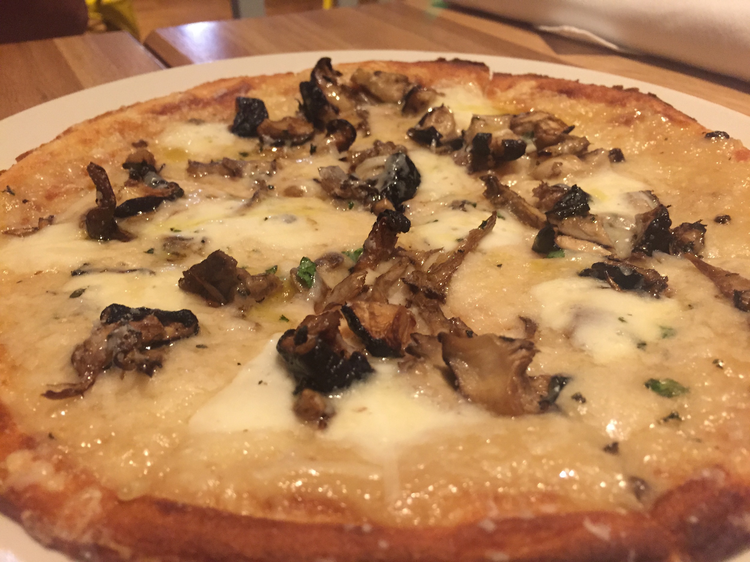 This was another time I got the Mushroom Pizza (with the gluten free crust) and added truffle oil to it.