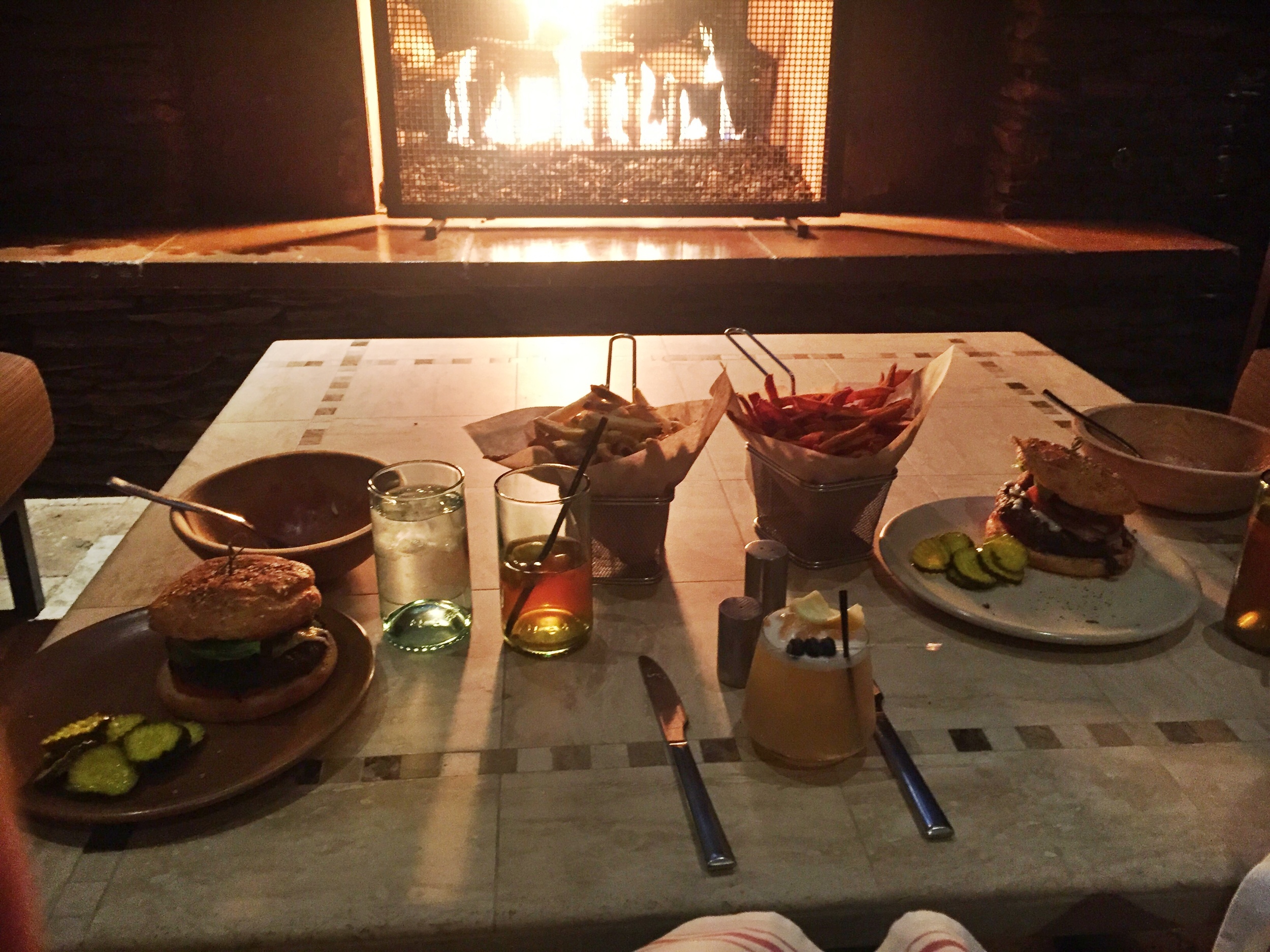 It was so nice to be able to sit outside by the fire on some cozy couches for dinner :)