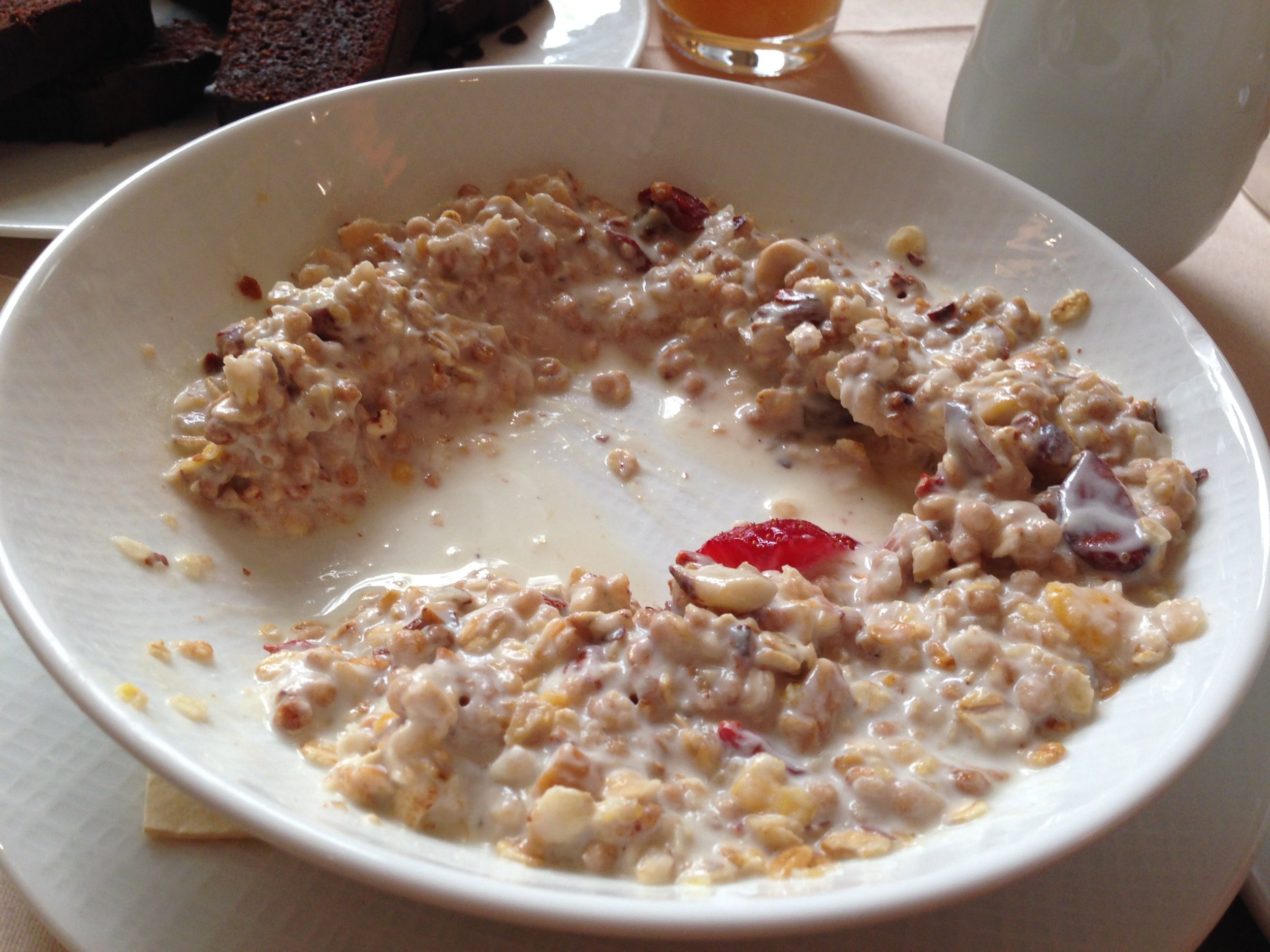 This looks gross, but I still had to post it. I forgot to take a pic before I demolished it. It's so rare that I get to eat Muesli unless I order it from Seven Sundays (LOVE THEIRS) so I was pretty excited. Overall I prefer Seven Sundays, but I was still really excited to have this.