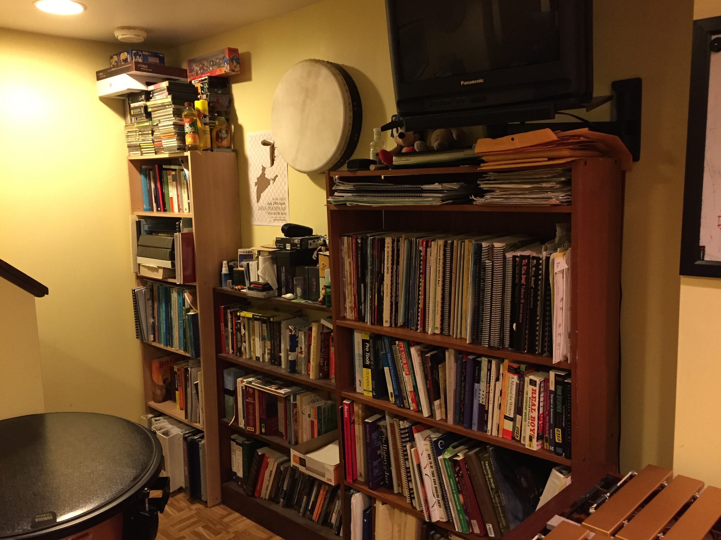 Studio library of recordings and books