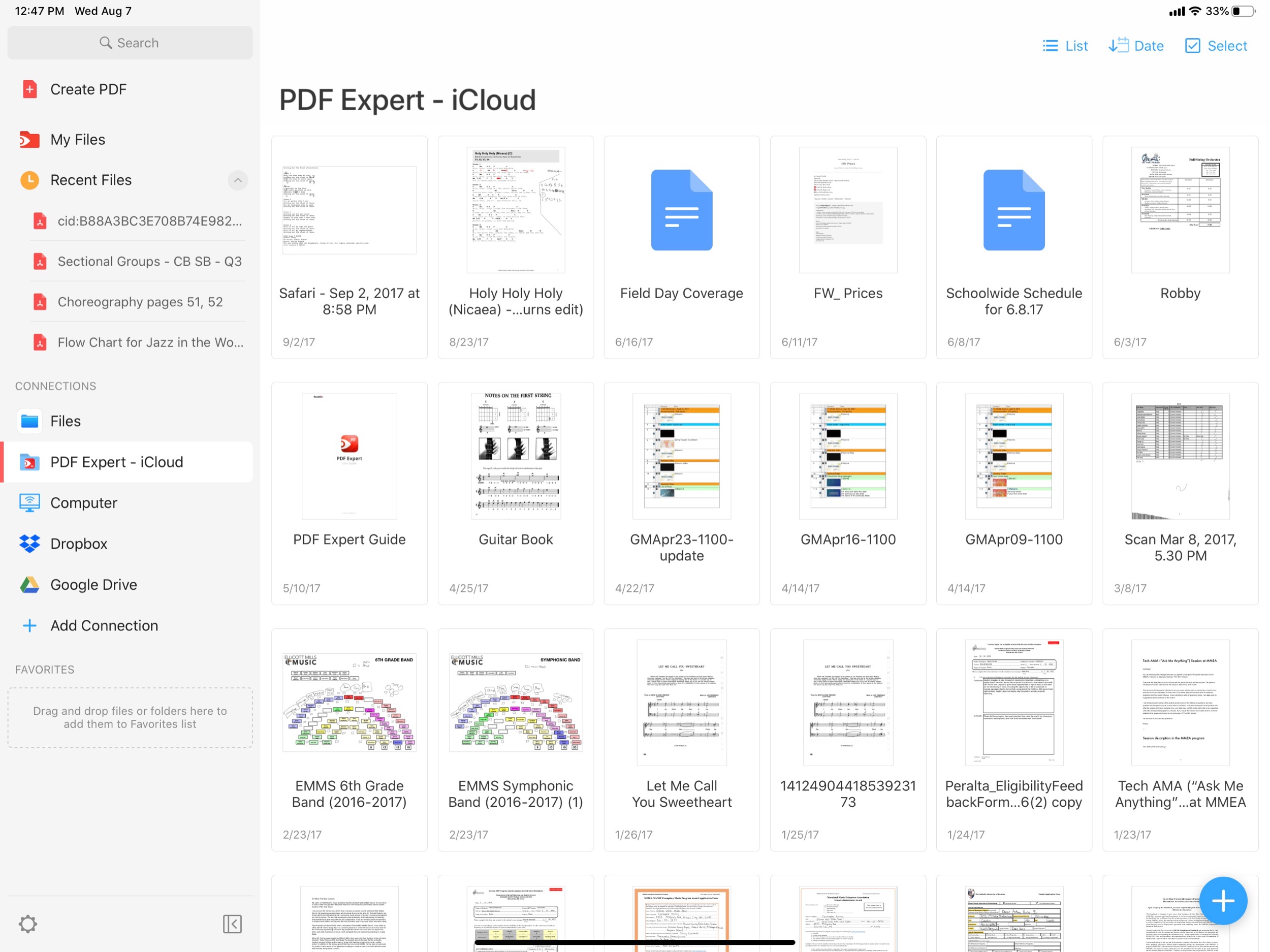 These PDFs are stored inside of iCloud Drive, inside a folder called PDF Expert. Though this is becoming less necessary now that the Files app is integrated more directly into the app.