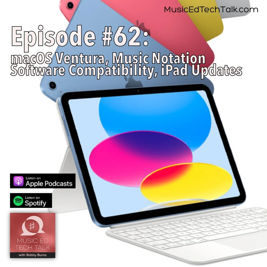 macOS Ventura, music notation software compatibility, iPad news