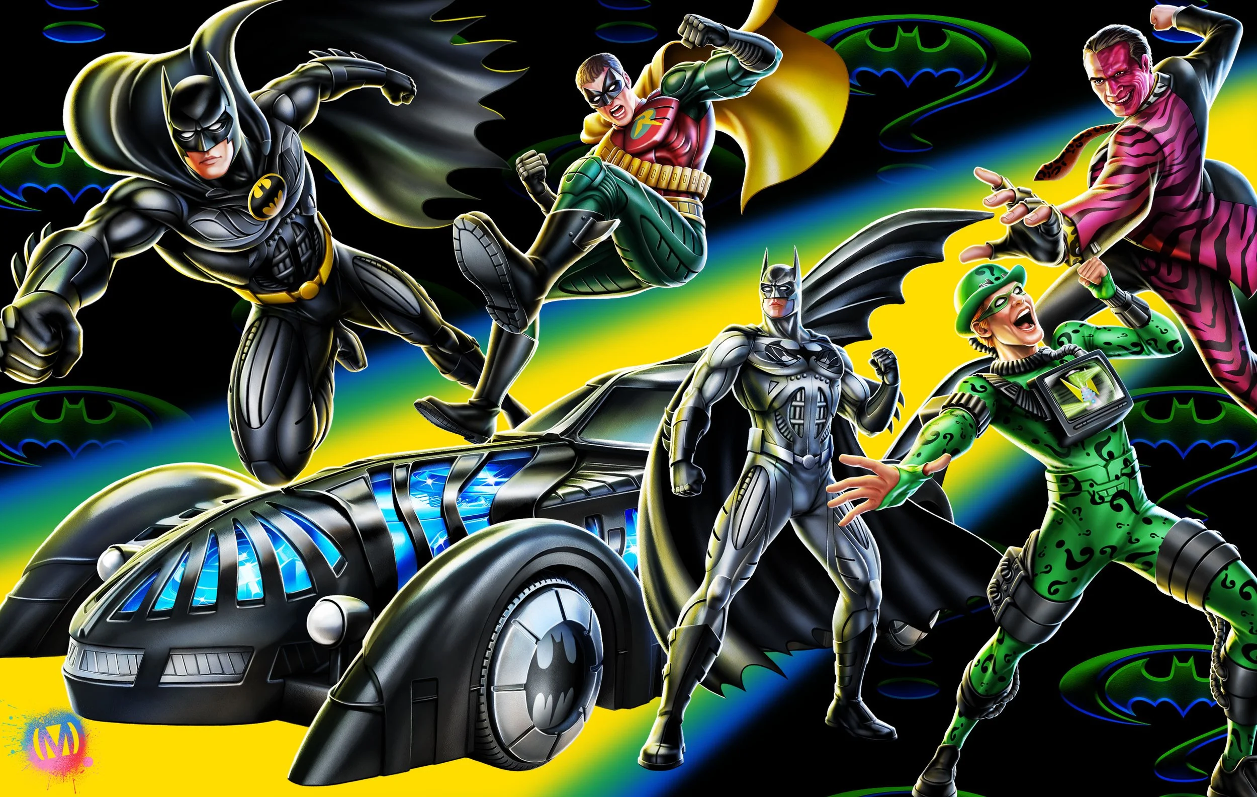 BATMAN FOREVER - BLISTER PACK ILLUSTRATIONS