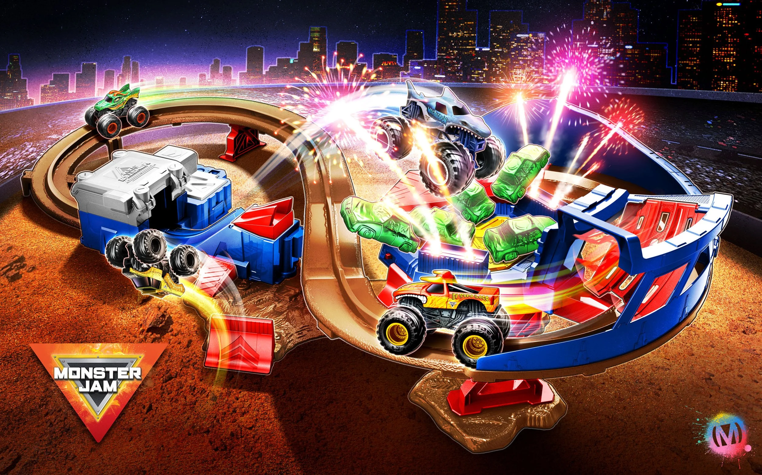 MONSTER JAM - SUPERCHARGE SPEEDWAY PLAYSET