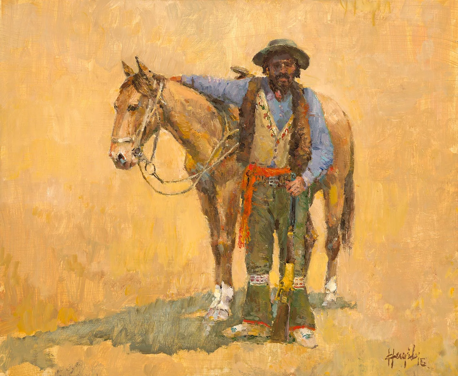 Gabriel Dumond, War Chief of the Metis 16 x 20, Oil