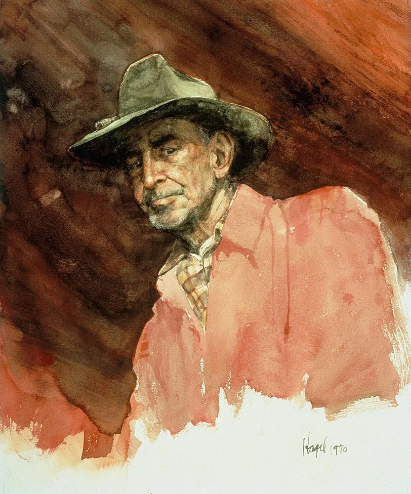 Old Trapper 24 x 18, Watercolor