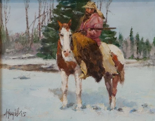 Free Trapper in Winter, 8 x 10, oil, $1,200