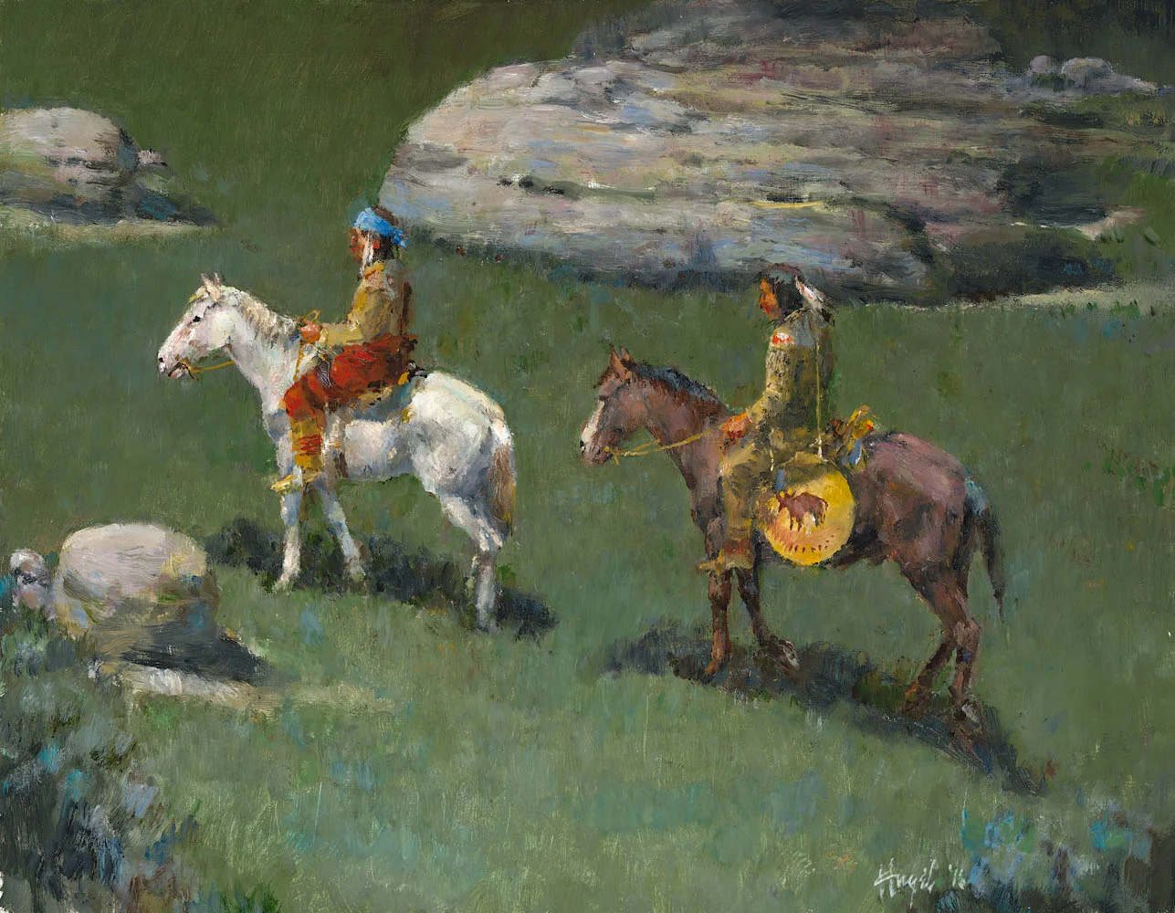 Night Prowlers at Medicine Rock, 14 x 18, oil