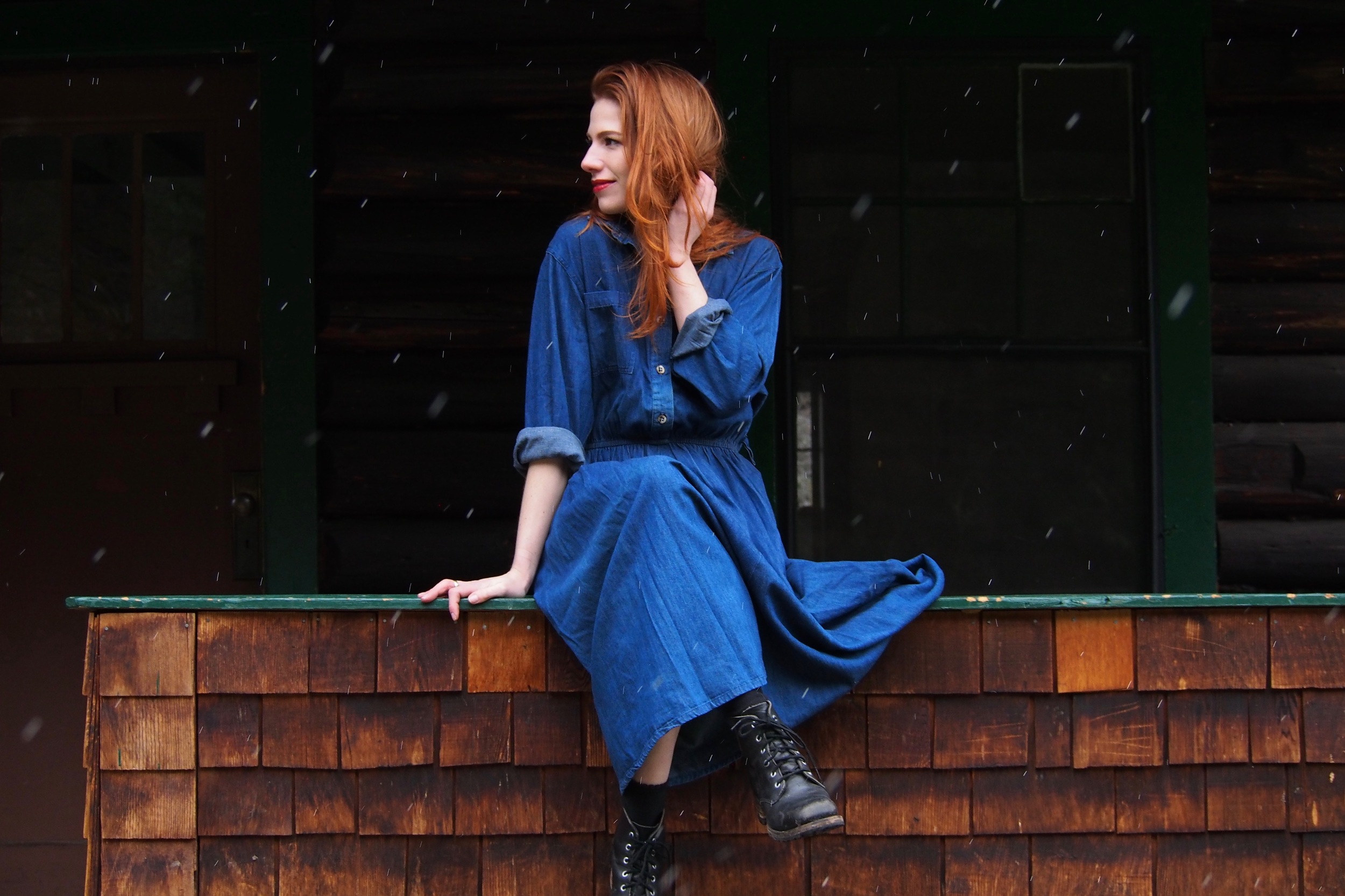 vintage denim shirtwaist dress - www.windypeakvintage.com/shop/vintage-denim-shirtwaist-dress