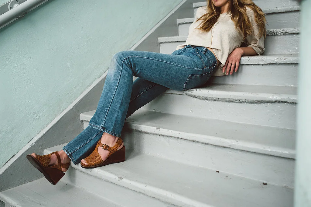 vintage high waist cropped jeans