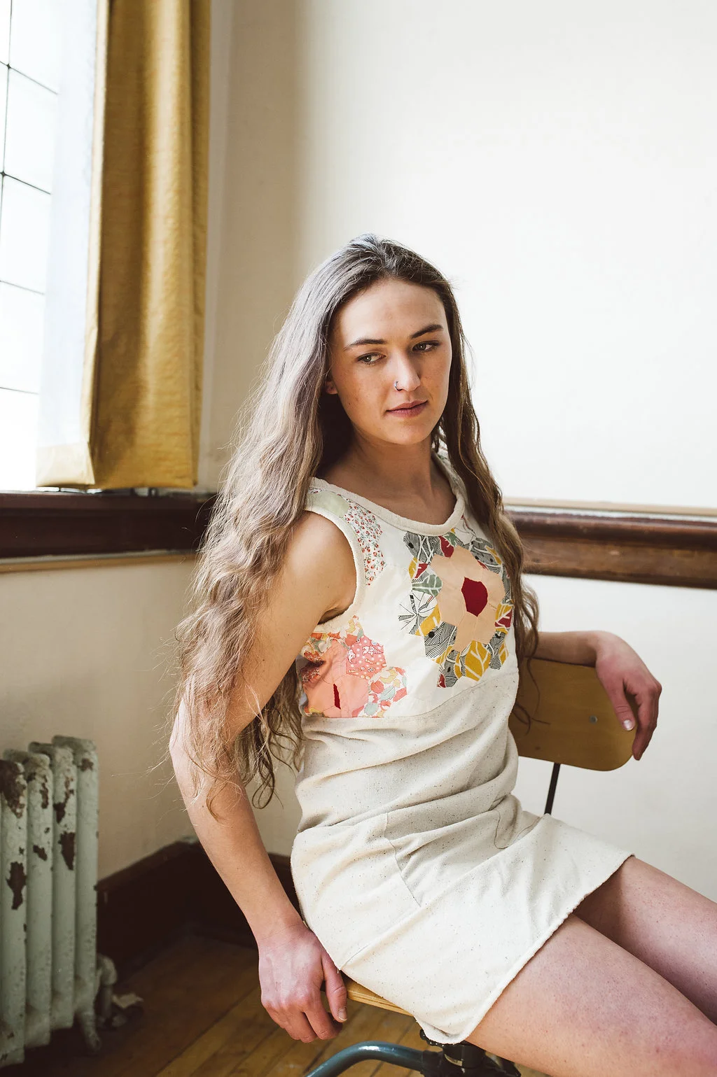Absorka raw silk & quilt dress