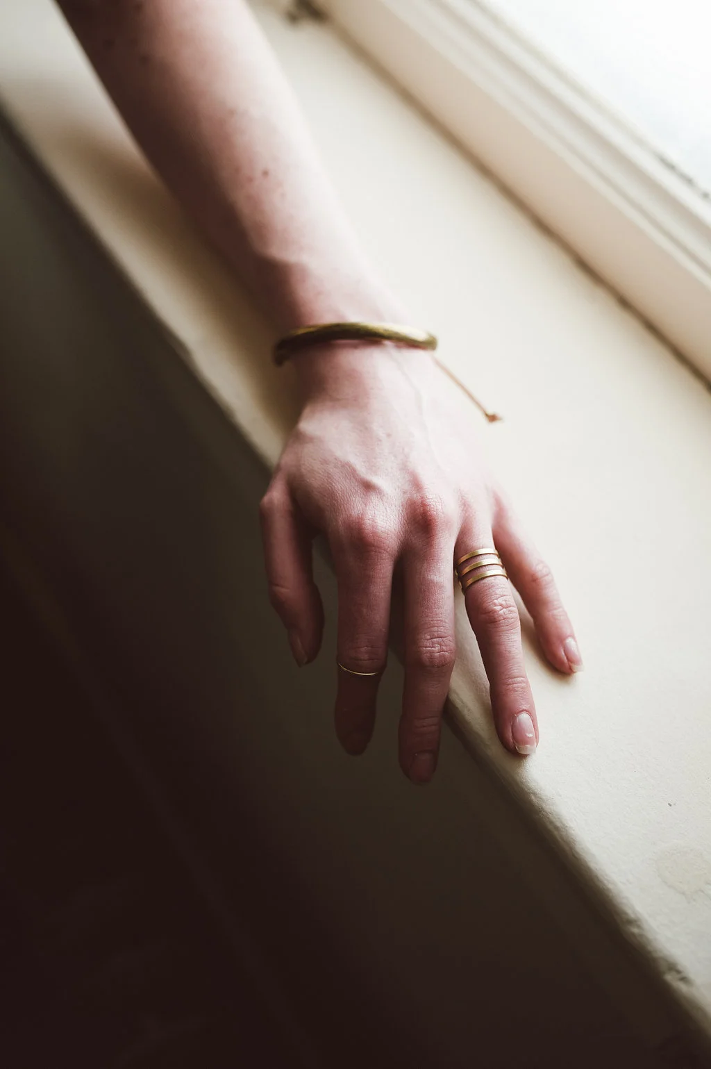 brass triple midi ring by Townsend Collective
