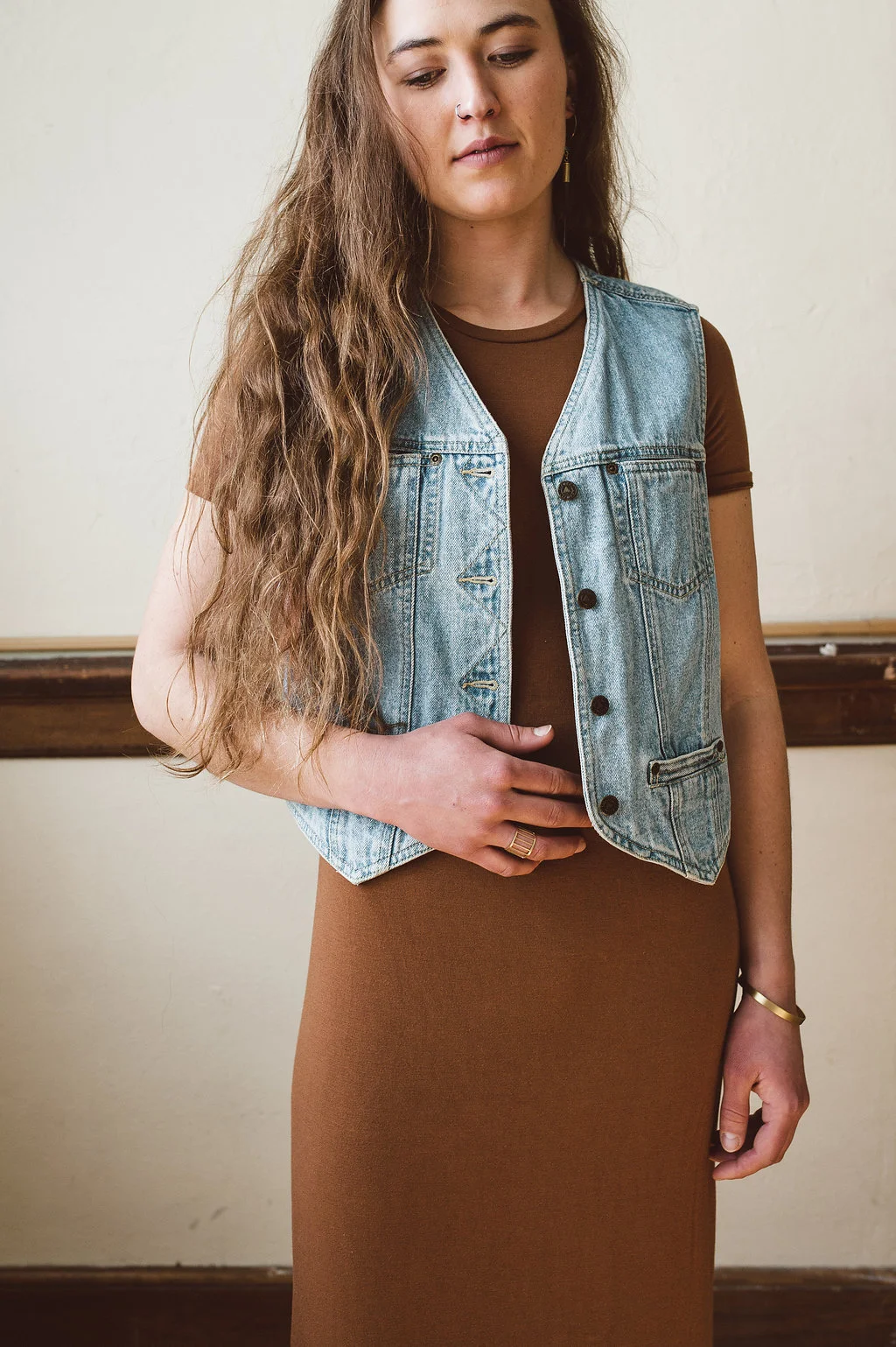 vintage denim vest + Townsend Collective Jewelry