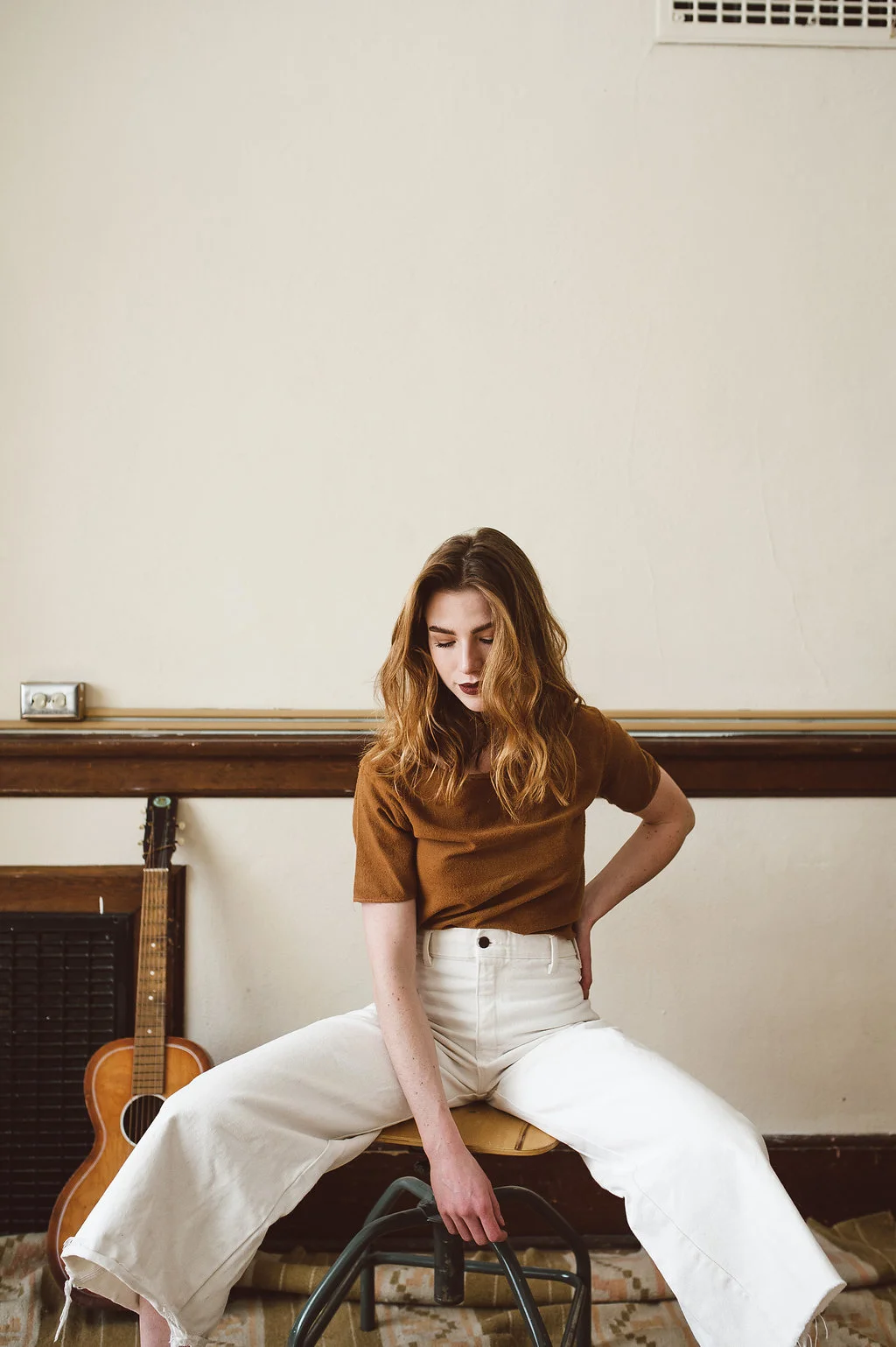 vintage white denim sailor pants