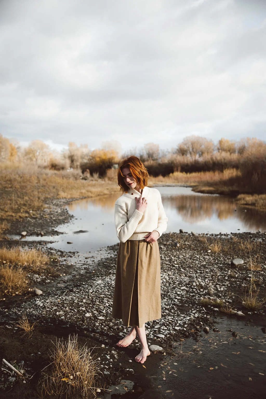 vintage high waist wool skirt