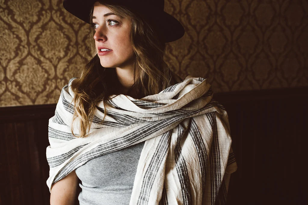 handwoven Oddbird towel + handcrafted black western hat
