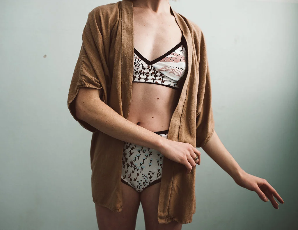 copper raw silk kimono by Donkey Girl Designs