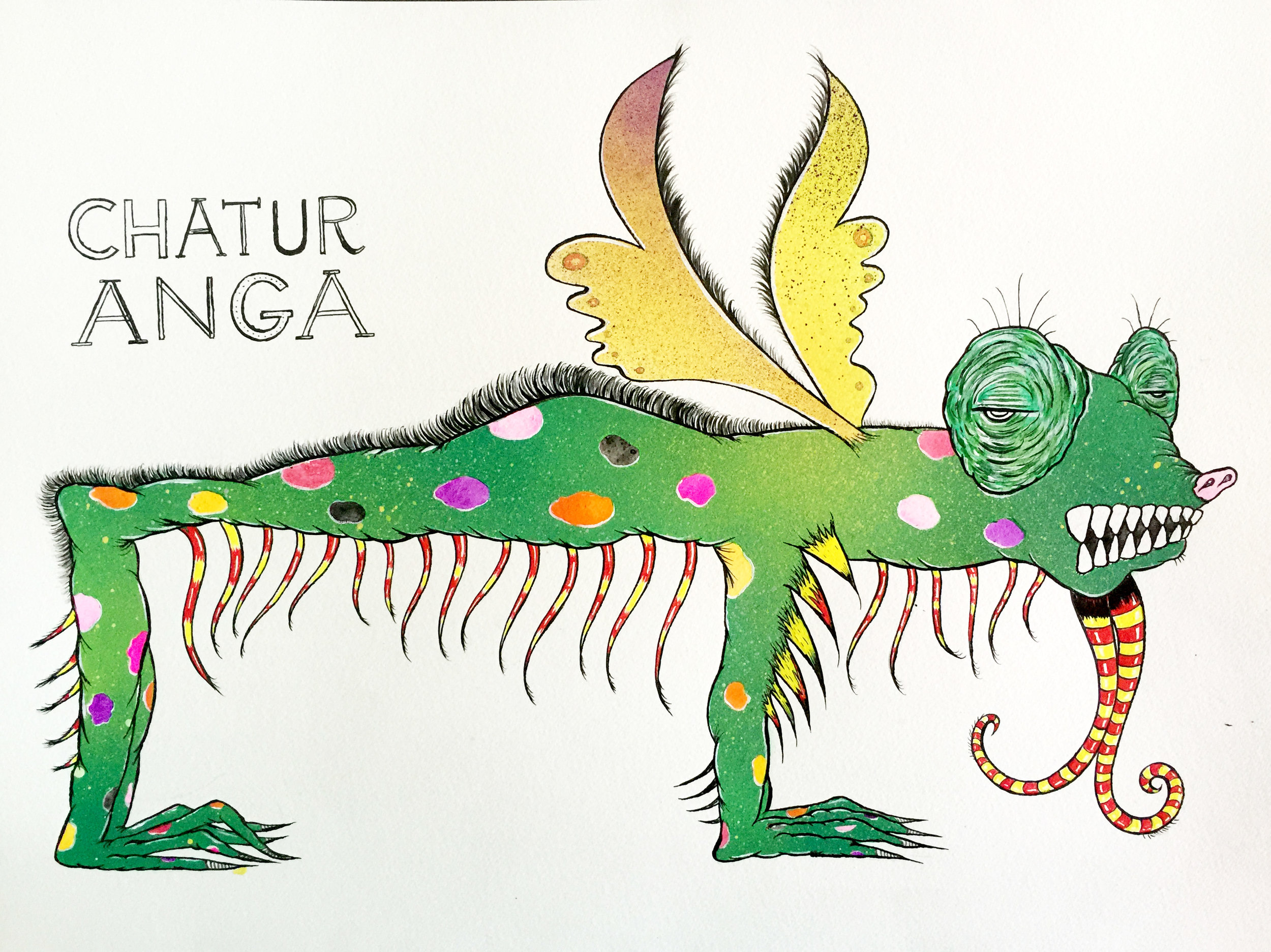 CHATURANGA (ONE IN A SERIES: YOGA POSES AS MYTHICAL CREATURES)