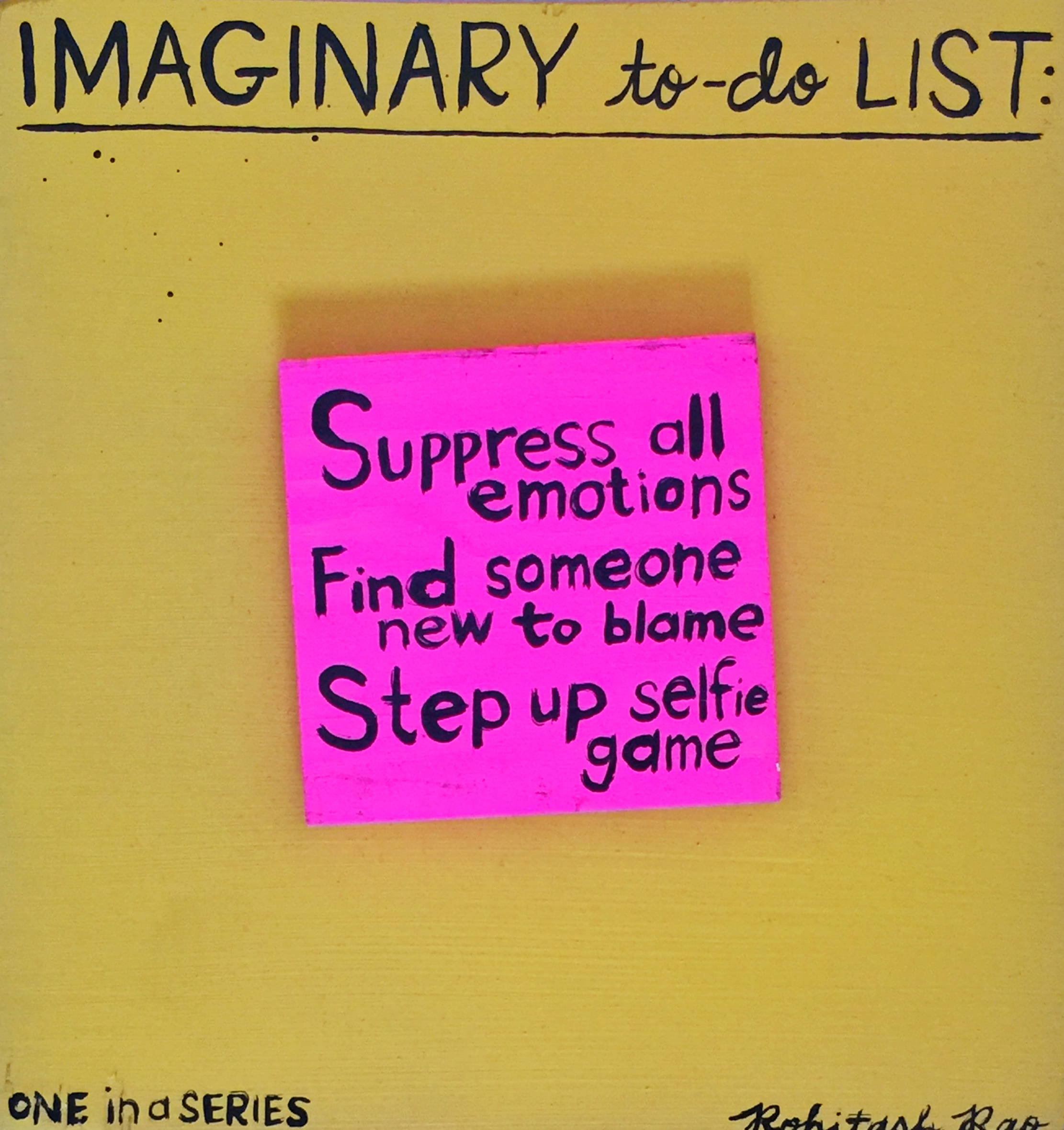 IMAGINARY TO-DO LIST (one in a series)