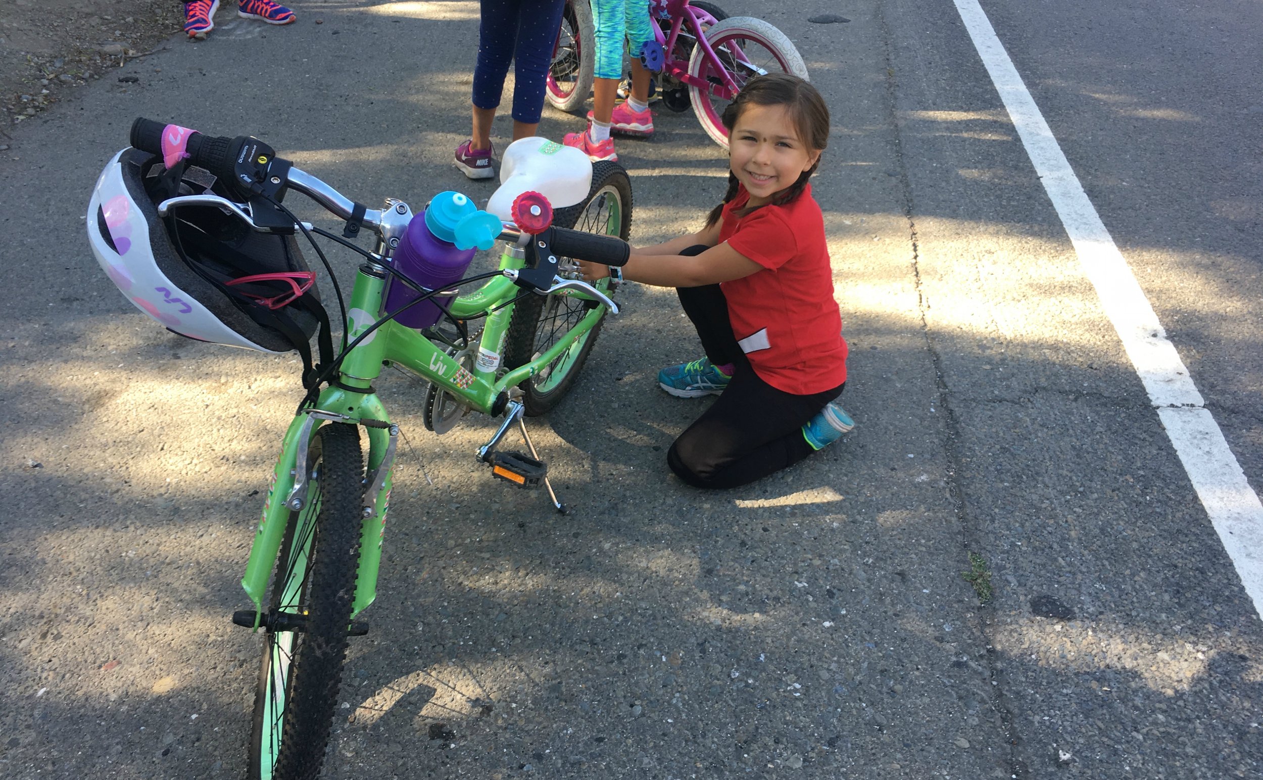 Working on her Bike!