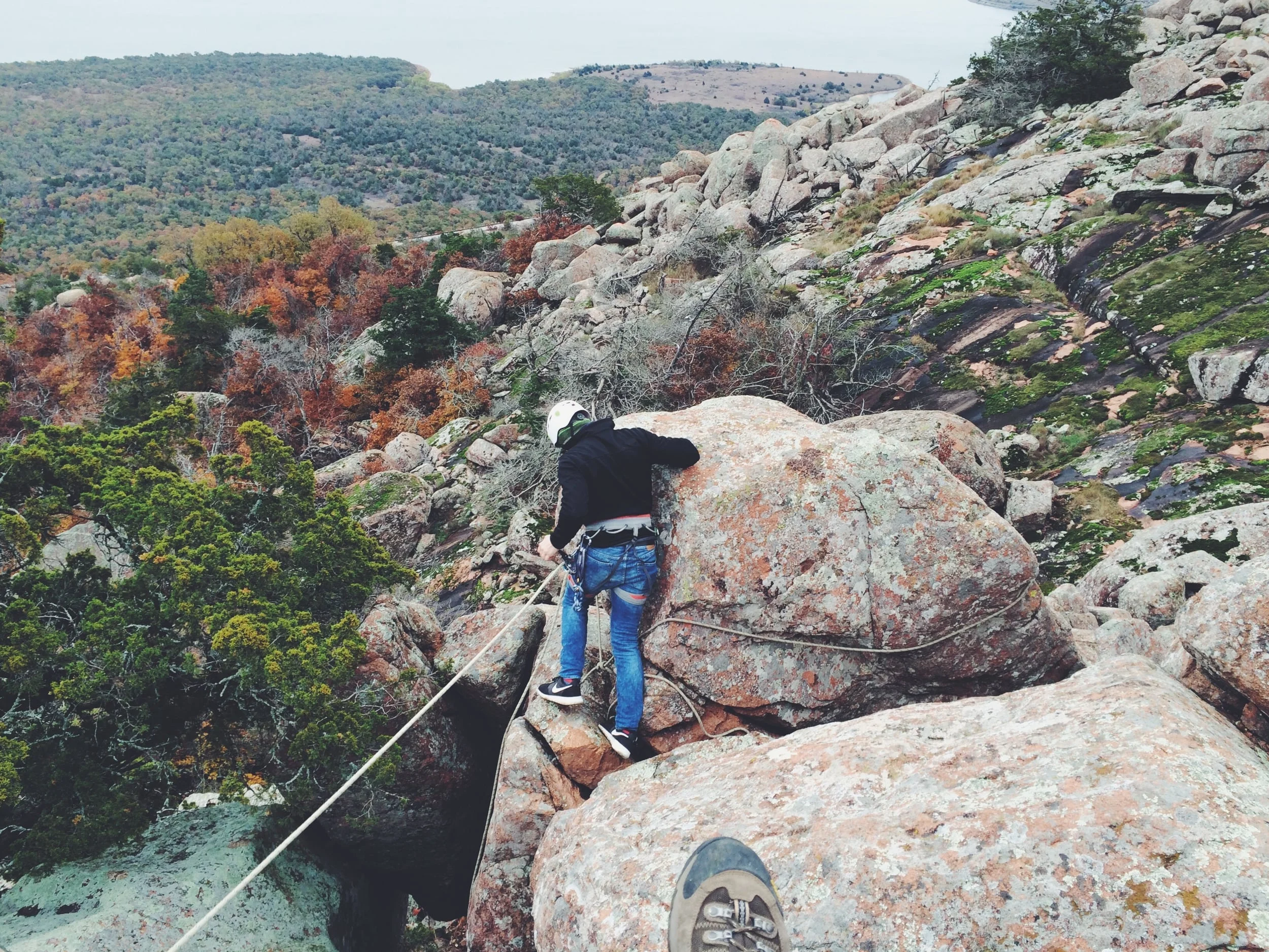 Me, setting my rope around a "Monolithic Boulder" 