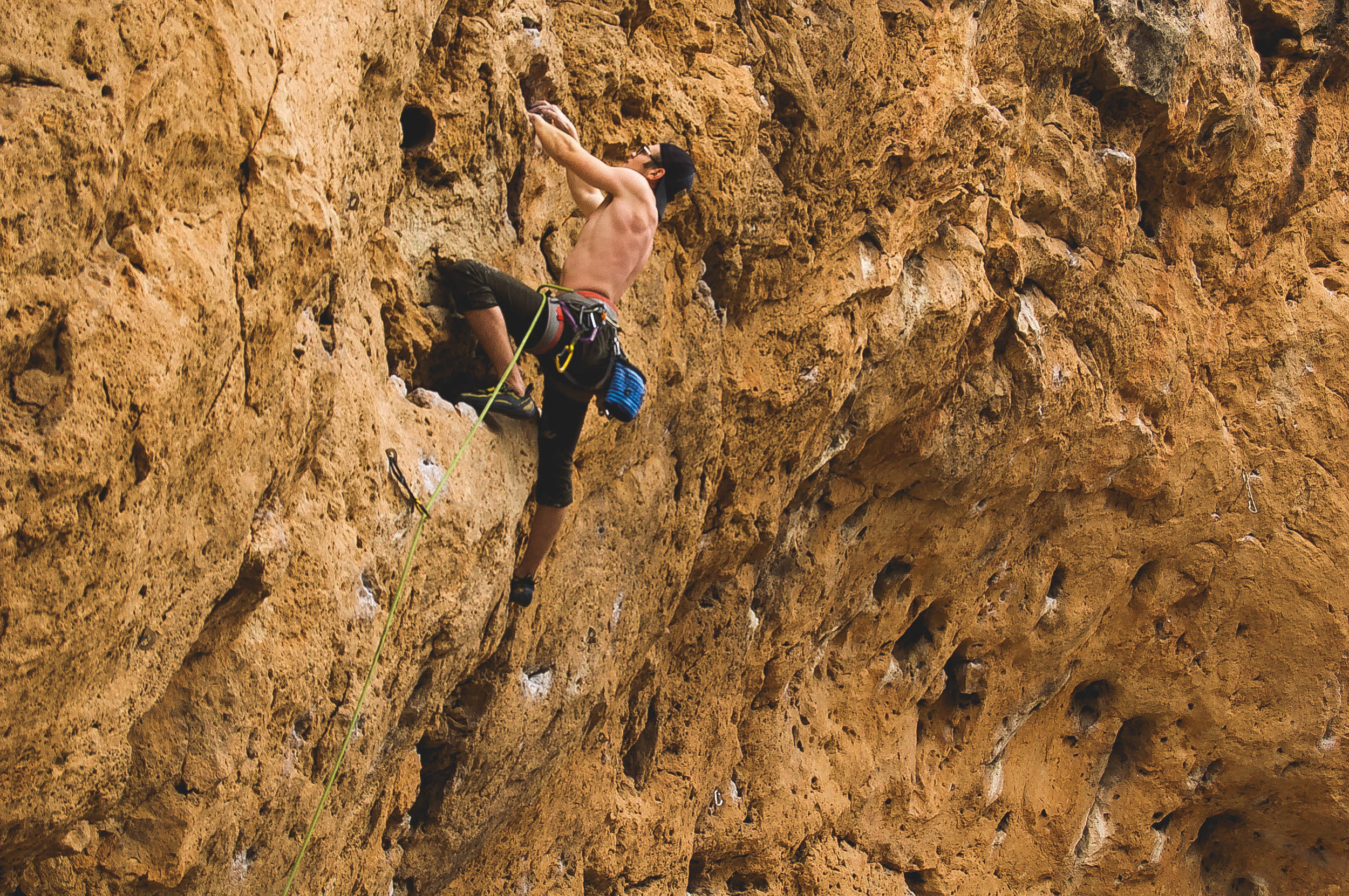 Myself sending "Ghost Dancer" 5.12a, a project from 2016 that I came back and sent February 2017
