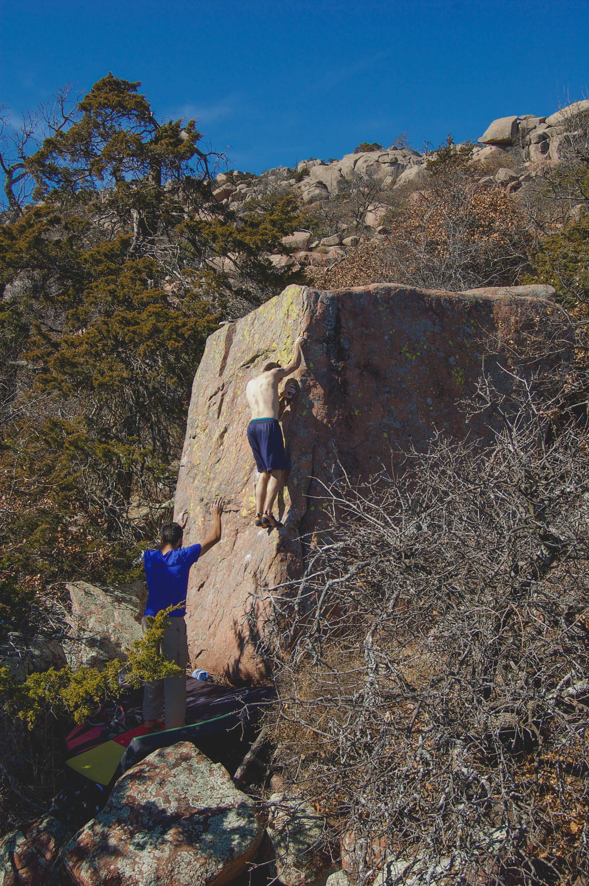 Jack getting ready for the final move off the sketchy foot jib. 