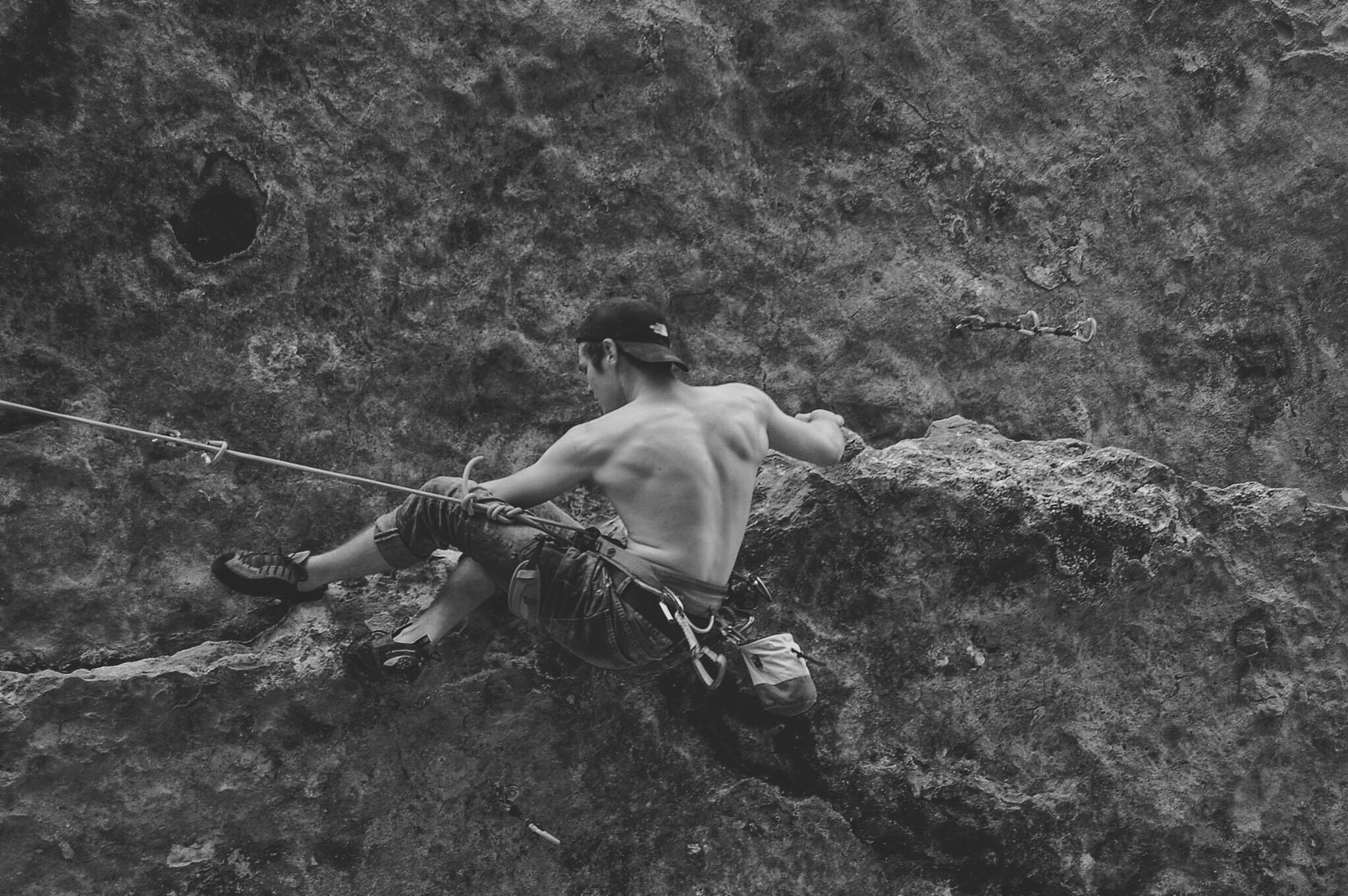 Myself on a 5.13b in Austin.