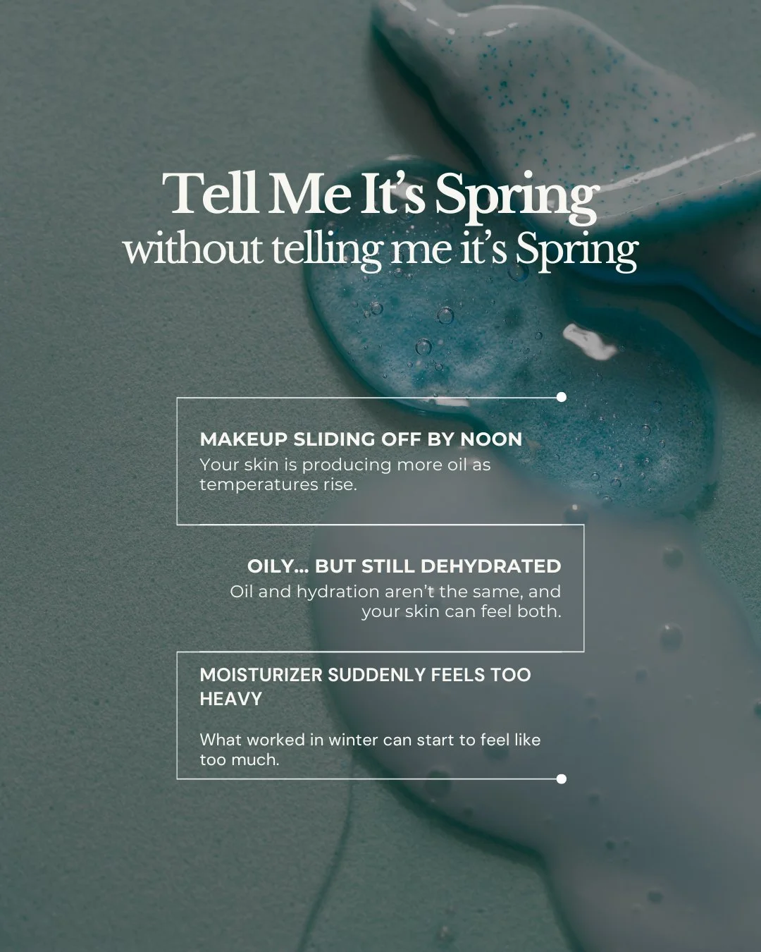 Tell me it&rsquo;s spring skin&hellip; without telling me it&rsquo;s spring skin. 🌿⁠
⁠
If your skin has been feeling different lately, it&rsquo;s likely time for a seasonal shift.⁠
⁠
✅ Lighter textures.⁠
✅ More balance.⁠
✅ The right treatments.⁠
⁠
W