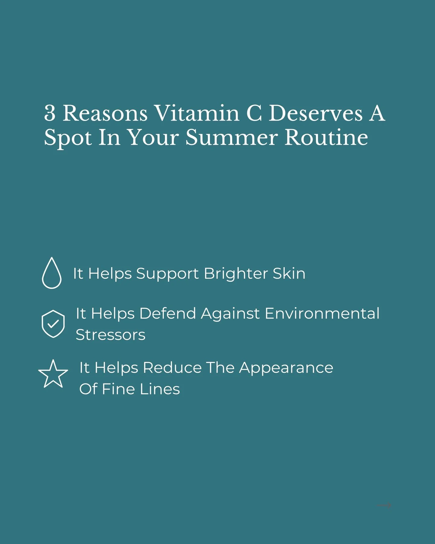 🍊 Vitamin C is one of the hardest-working ingredients in my summer skincare lineup.⁠
⁠
During the summer months, our skin is exposed to more UV rays, heat, environmental stressors, and inflammation, all of which can contribute to dullness, pigmentat