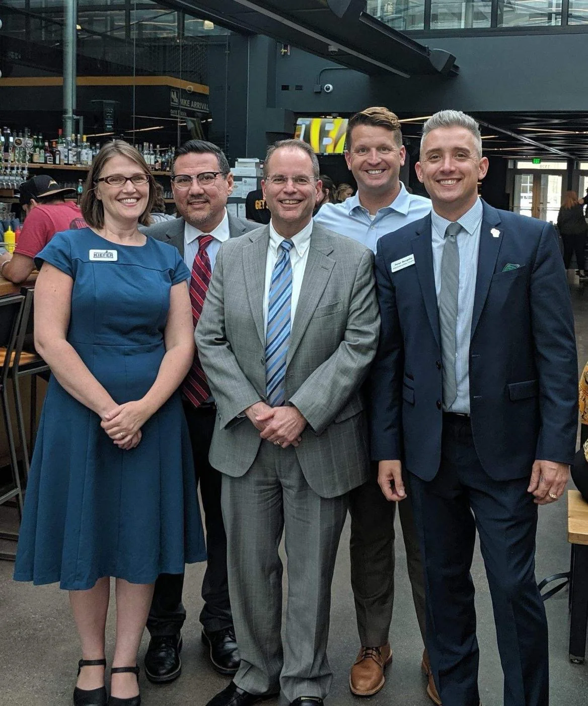Rebecca Kiefer, Israel Ramon, Judge William Pocan, Brett Blomme, and Pete Burgelis all stopped in and mingled with LGBT Bar Members at our August Happy Hour.