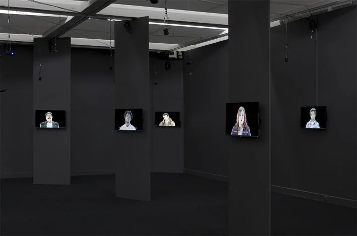 Joana Hadjithomas & Khalil Joreige, The Rumor of the World , 2014 Video installation, 23 screens, 100 loudspeakers, 38 HD films variable lengths Photo courtesy of Villa Arson, Nice, France Image Courtesy of MIT List Visual Arts Center
