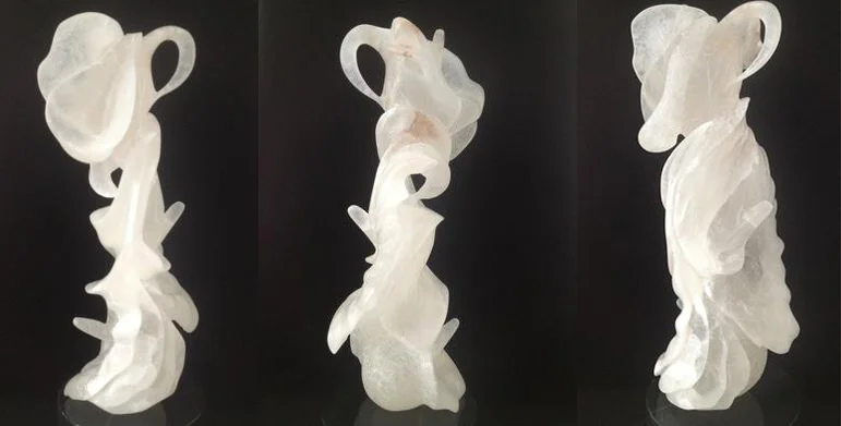 Intertwined White Alabaster 12 x 5 x 5 in