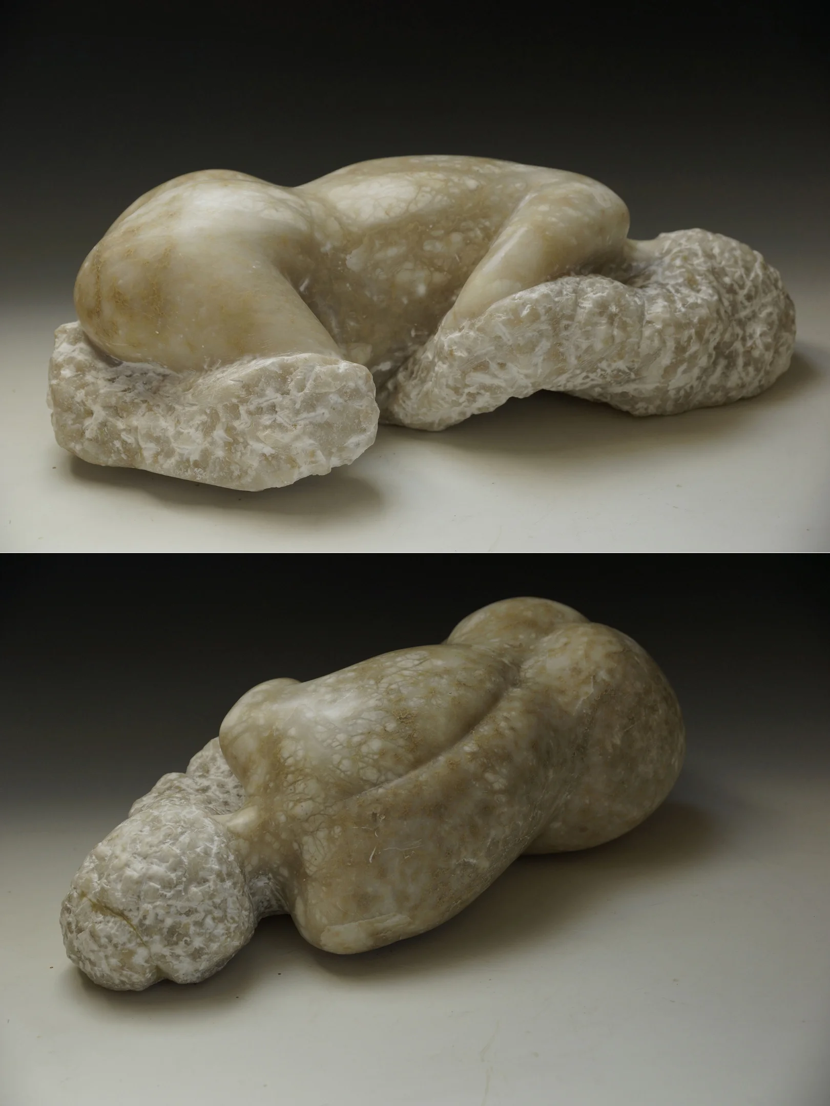 Contemplative White Laced Alabaster 19 x 9 x 6 in