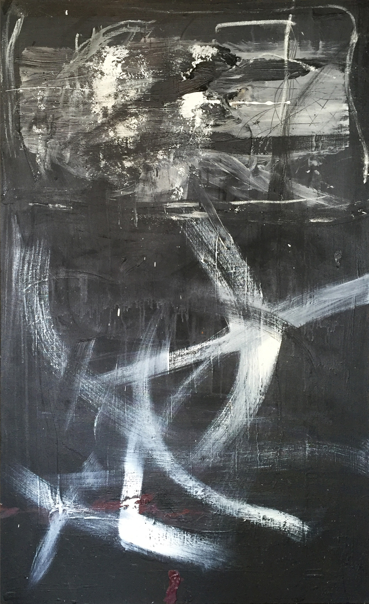 Hollow Through My Core (2015)Acrylic and charcoal on canvas48 × 30 in
