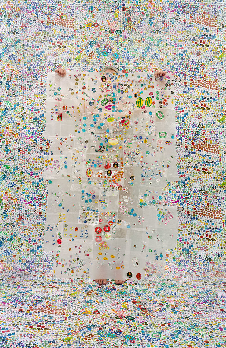 Lost in my Life (fruit stickers) (2010)Rachel PerryPigmented ink printImage courtesy of Tufts University