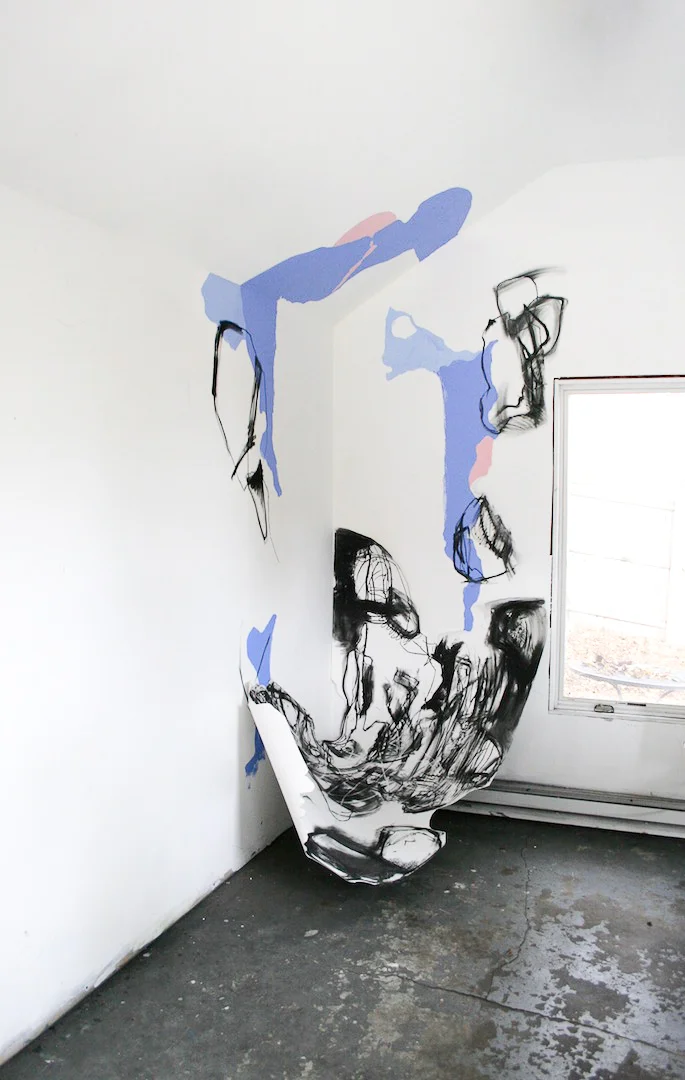 Hands Held Loosely CloselyCharcoal, paper, acrylic paint110 x 70 x 55 in.September 2016