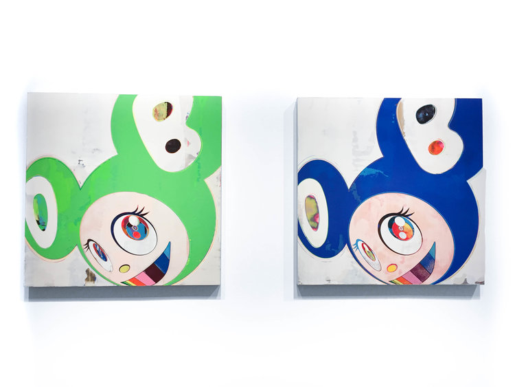 Left: Takashi Murakami, And then, and then and then and then and then / Green Truth, 2006 Right: Takashi Murakami, And then, and then and then and then and then / Original Blue, 2006