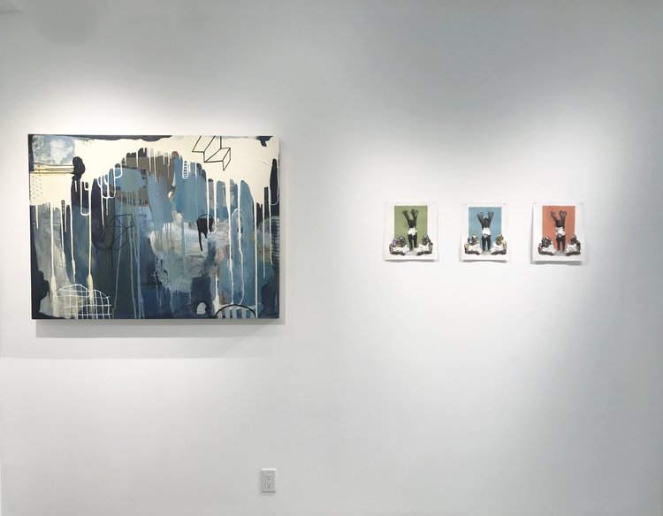 Left: Marie Najera, Over the Waves Right: Lavaughan Jenkins, Untitled 1-3