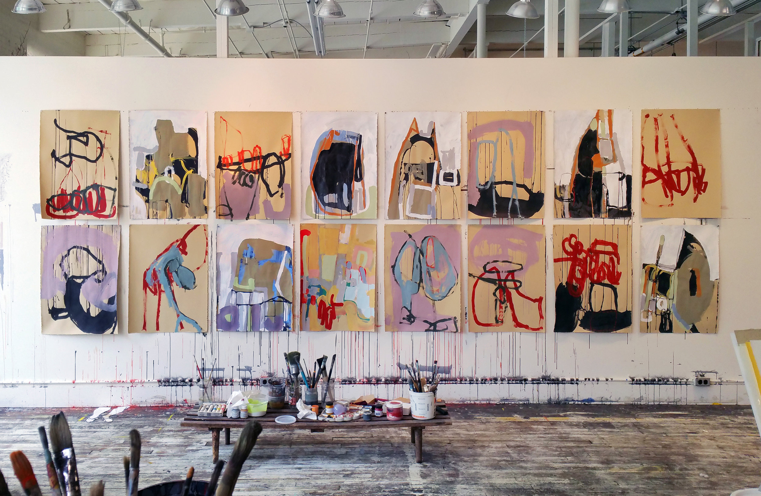 Works in progress at Anna Schuleit Haber's studio